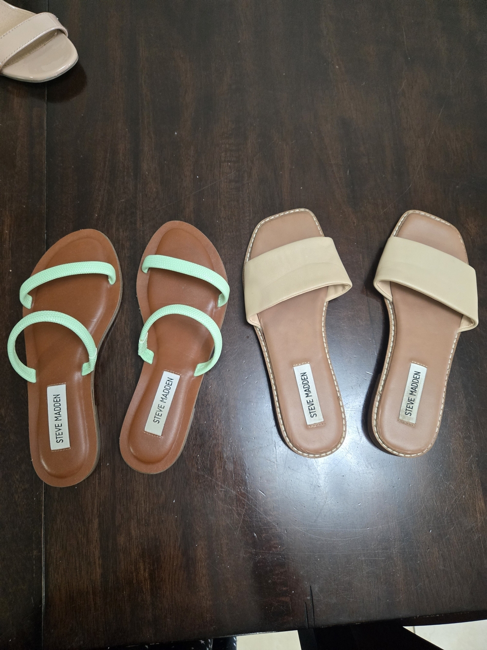 Steve Madden Neutral Beige Slide Sandals
